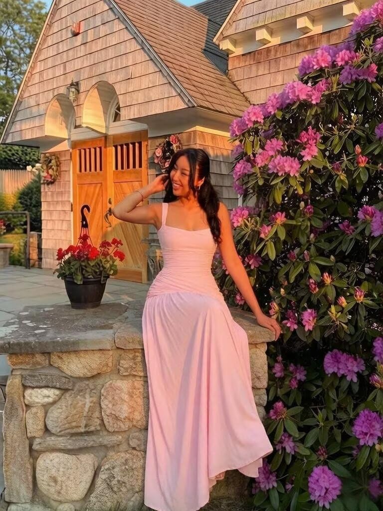 Spaghetti Straps Chiffon Bridesmaid Dresses 2026 Long Pleated A Line Prom Formal Evening Dress