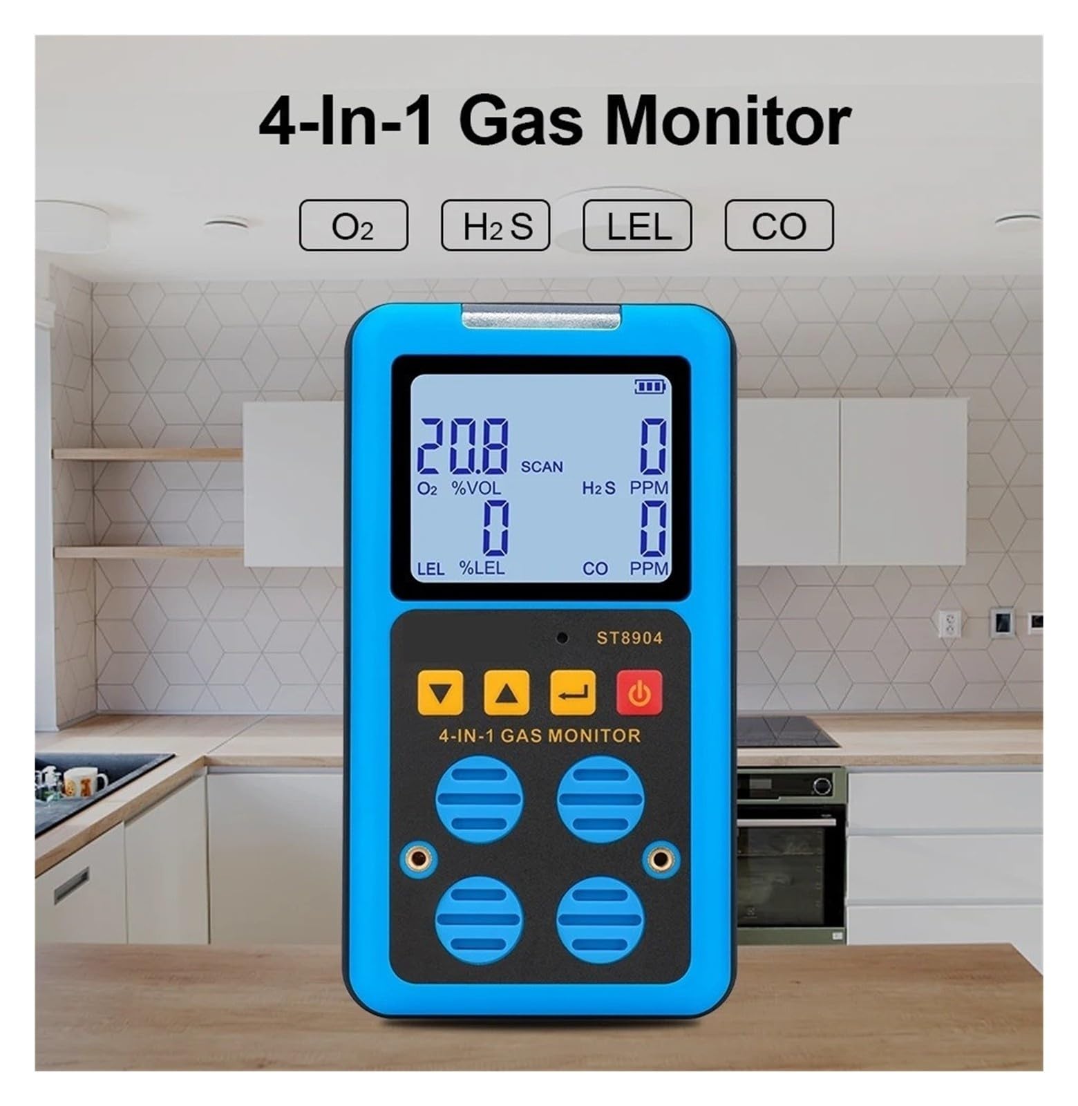 ST8904 Tragbarer Gasdetektor 4 Gasmonitor for Arbeit, Zuhause