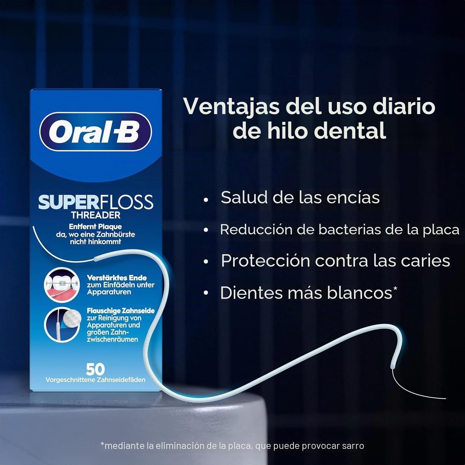 Oral-B Hilo dental Superfloss, 50 unidades, 12 paquetes de 50 unidades