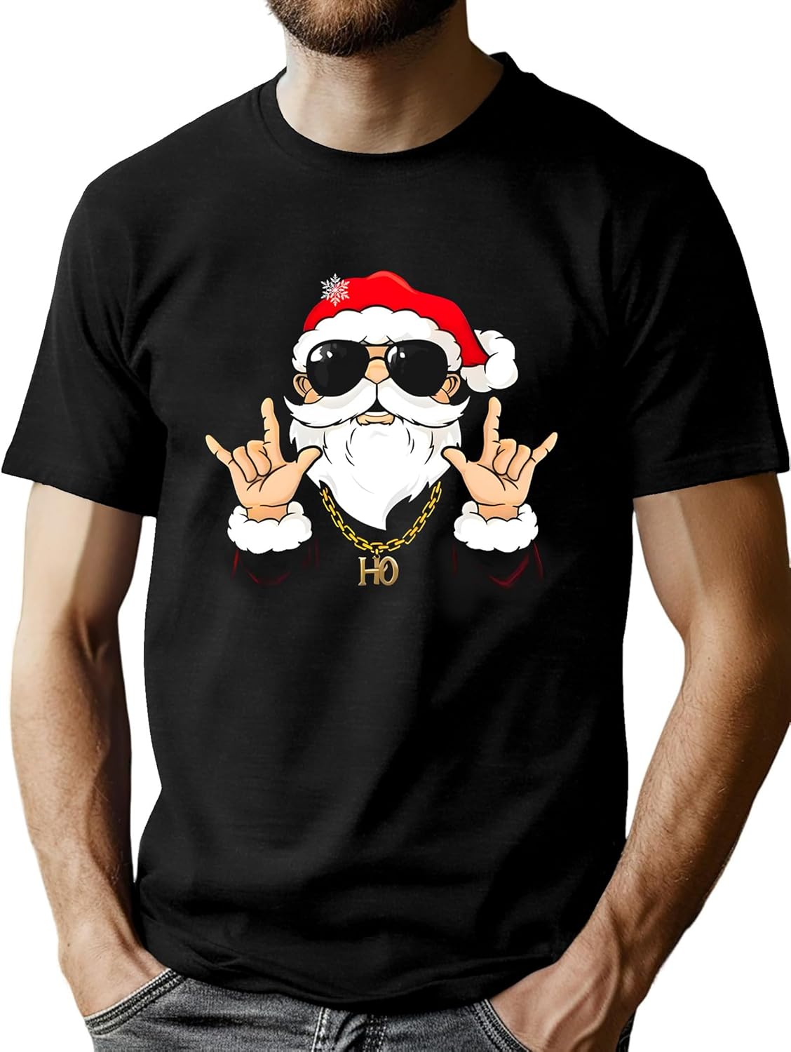 Christmas Shirts for Men: Merry and Bright T Shirt Christmas Graphic Tee Shirt Xmas Holiday Casual Tee Tops - Image 3