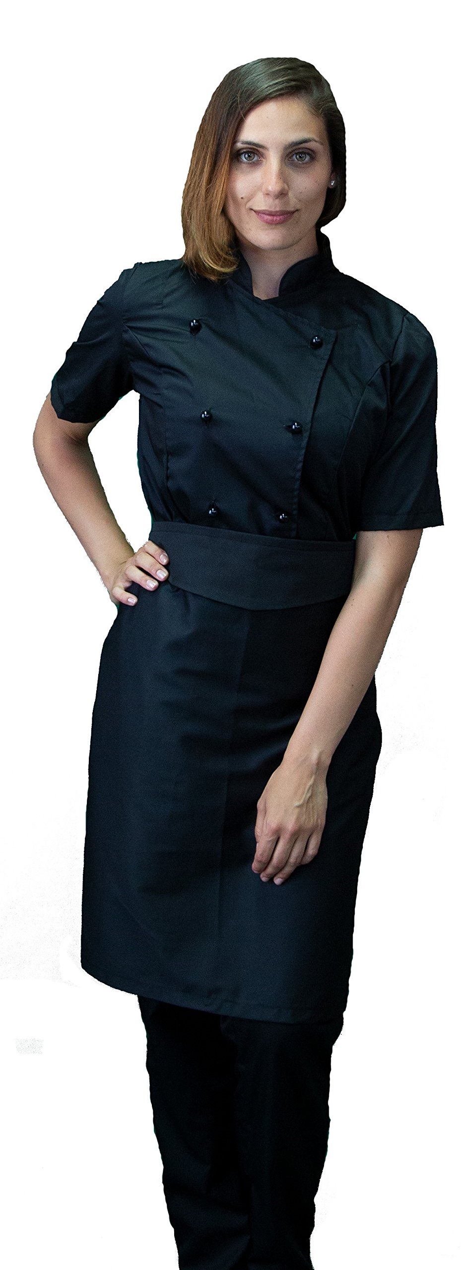 Maglia Donna Ricamo Vari Colori 3 Pezzi Giacca Pantaloni e Grembiule per Cucina Ristorante Made in Italy