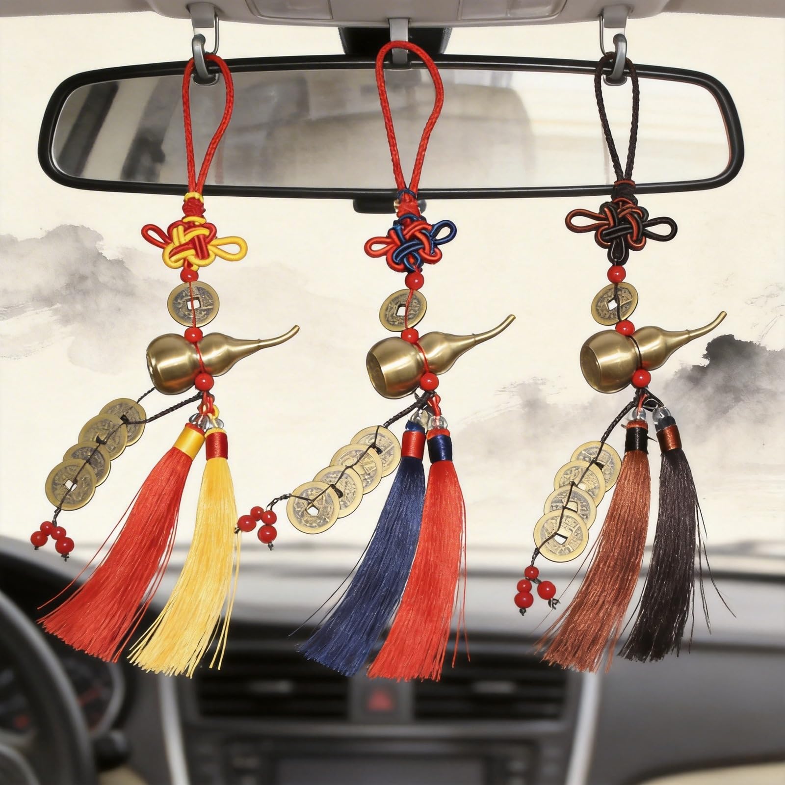 Nbklswsui Men's Handmade Brass Gourd Car Ornat Sculpture For Office Desk&Man Cave Vintage Decor Unique Feng Shui