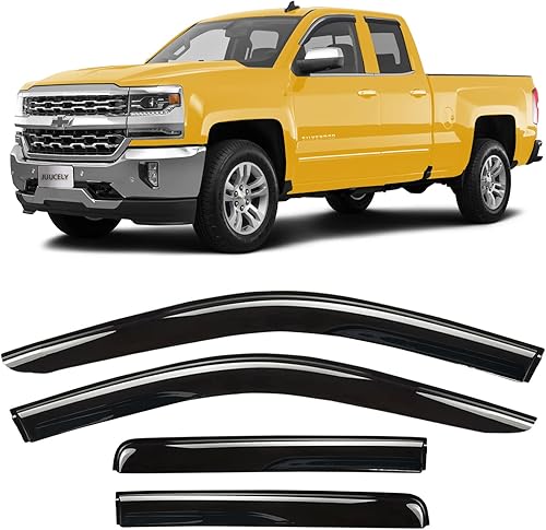 Deflectores de ventilación para visera lateral para Chevrolet SilveradoGMC Sierra 1500 2500HD 3500HD 14-18, cabina dobleextendida, protección contra