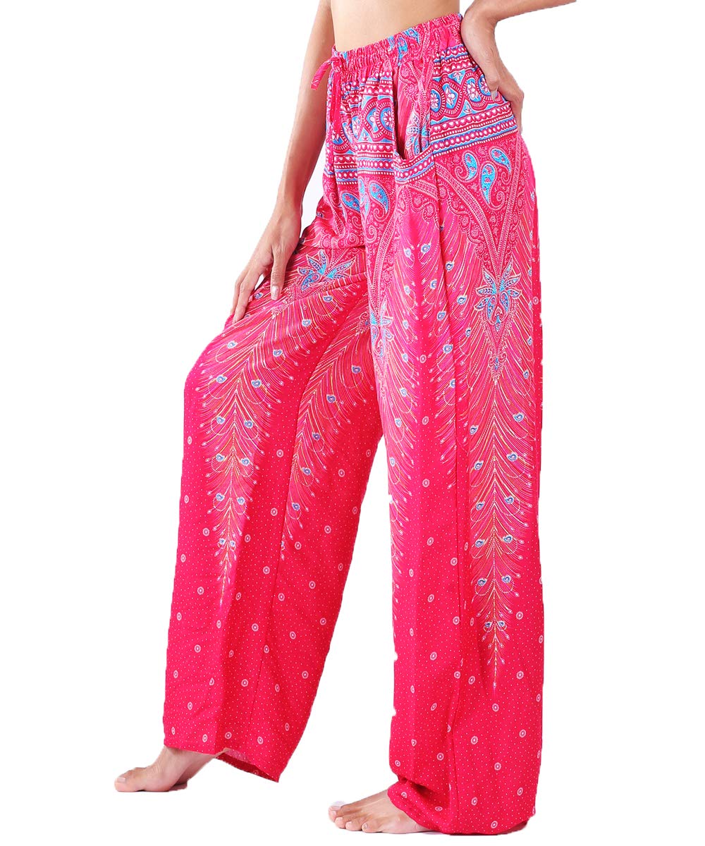 LOFBAZ Harem Pants for Women S-4XL Plus Drawstring Yoga Boho Palazzo PJ Clothing