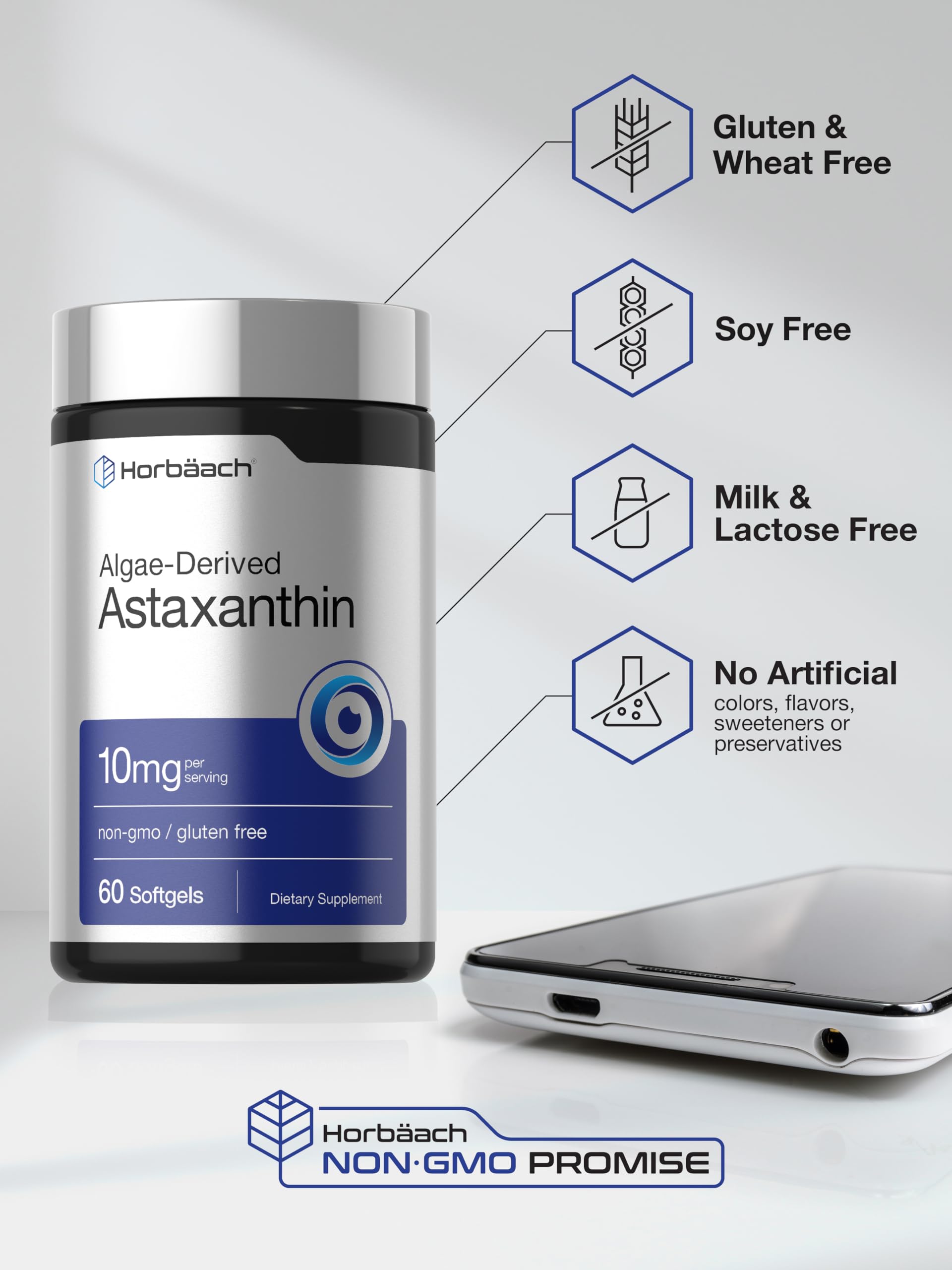 Horbäach Astaxanthin Supplements | 10mg | 60 Softgels — Amazon image 5
