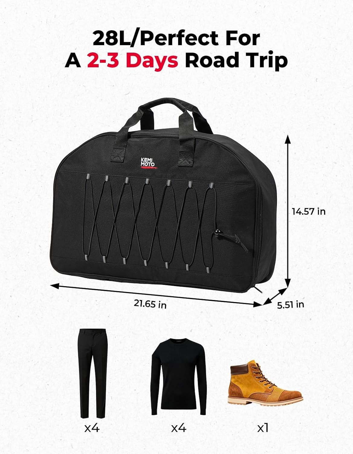 Dimensions of KEMIMOTO 28L Rear Trunk Organizer