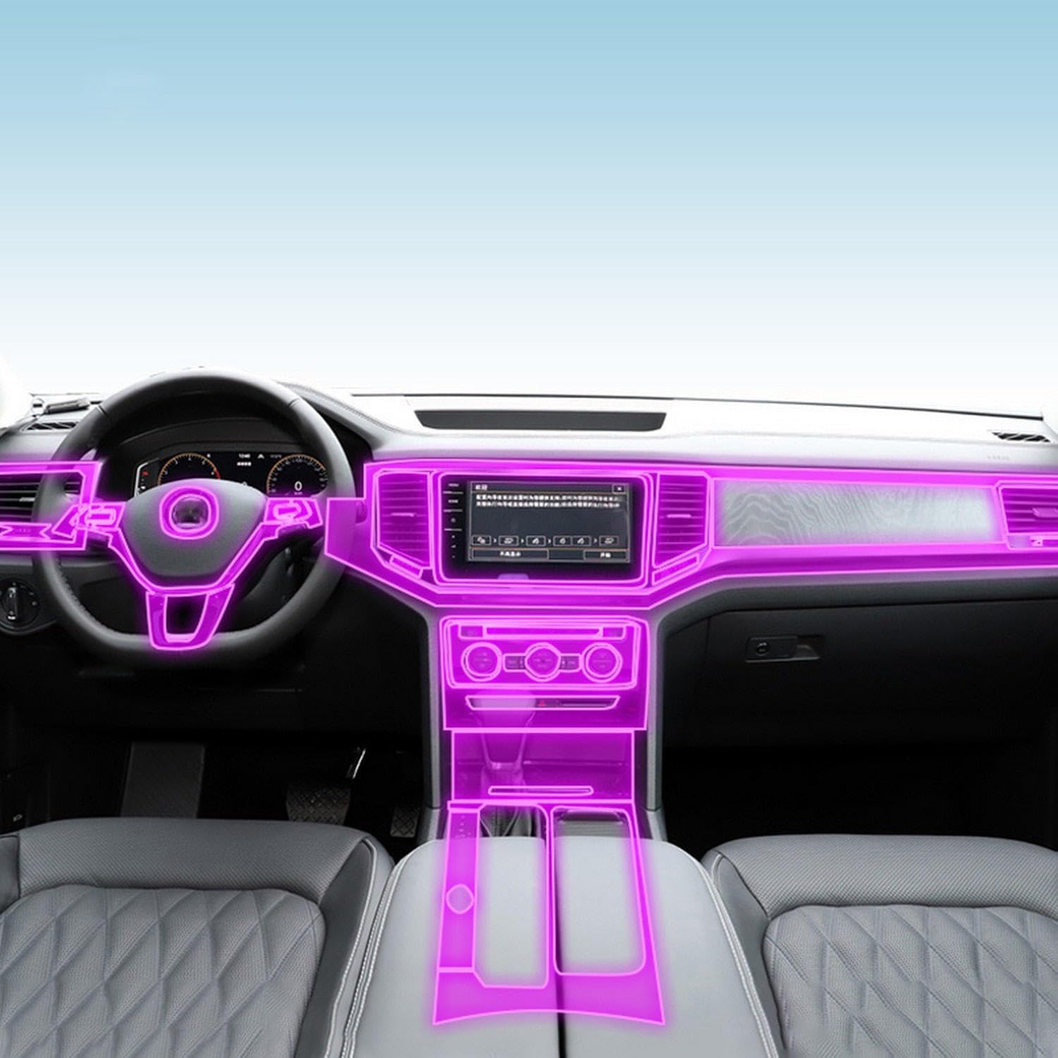 LAVIYE Car Protective Film Clear Car Transparent TPU self-Adhesive Protective Film Console Screen,for Volkswagen Atlas 2017-2020