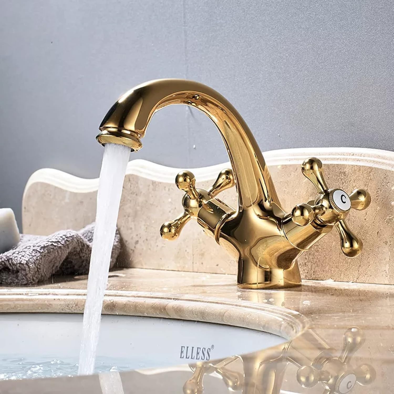 Robinet de cuisine et salle de bain double poignée pour évier mitigeur sur pont