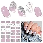 DUKASOU Semi Cured Gel Nail Strips, Creamy Rose | 28 pcs Gel Nail Strips Work with Any UV Lamp, Salon Quality UV Nails Stickers, Easy to Apply for Home Nails DIY