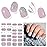 DUKASOU Semi Cured Gel Nail Strips, Creamy Rose | 28 pcs Gel Nail Strips Work with Any UV Lamp, Salon Quality UV Nails Stickers, Easy to Apply for Home Nails DIY