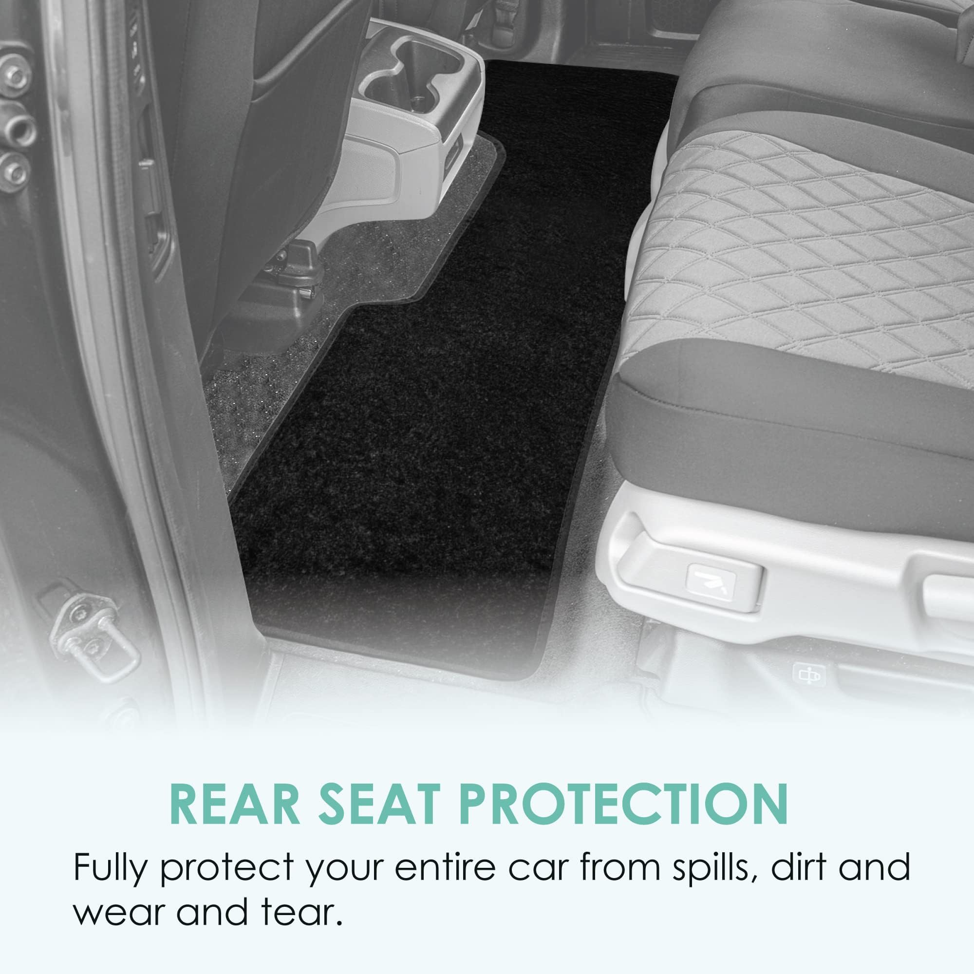 FH Group Automotive Floor Mats Black Carpet Floor Mat for Mini Van and Cars, Universal Fit, All Purpose Car Floor Mats, Carpet Protector Mat for Most Sedan, SUV, Truck Floor Mats, Rear Set