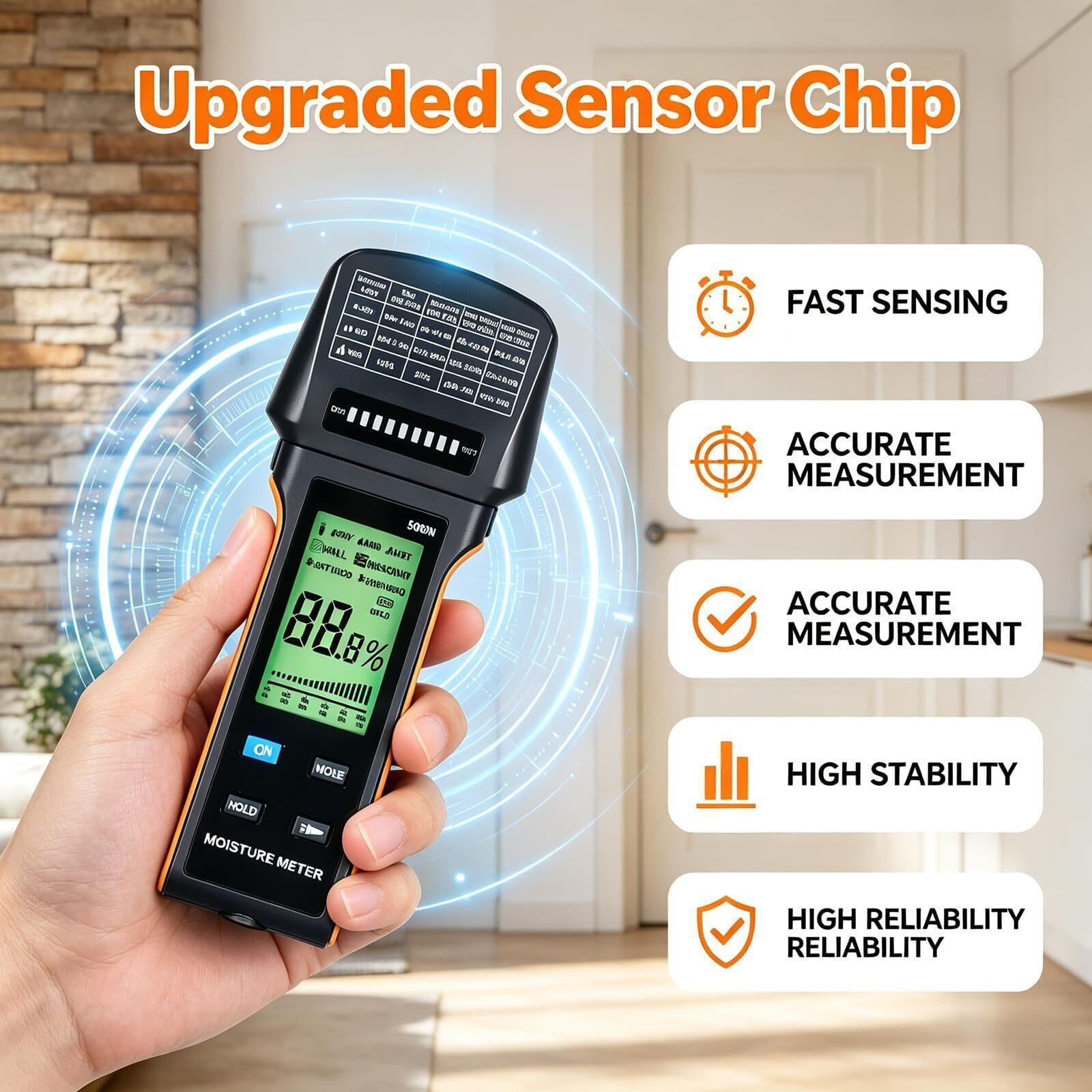 Medidor Humedad Sin Clavijas Paredes Y Madera, Detector Humedad Recargable