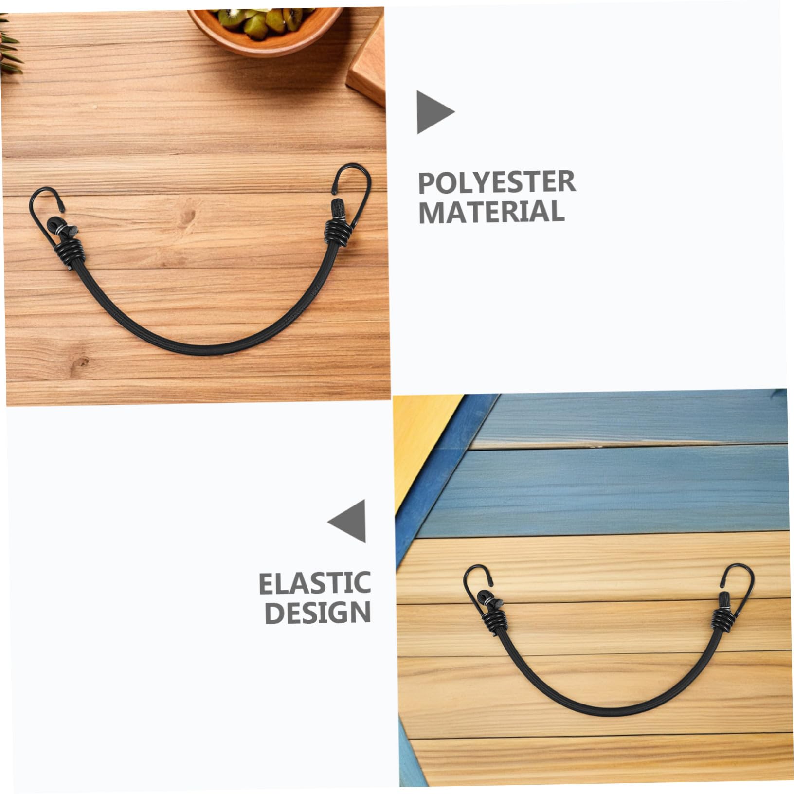 HOMSFOU 6 Pezzi Corde Elastiche con Ganci Resistenti per Esterni Campeggio e Auto Cinghie Elastiche Compatte per Fissaggio Bagagli Portabici e Teloni