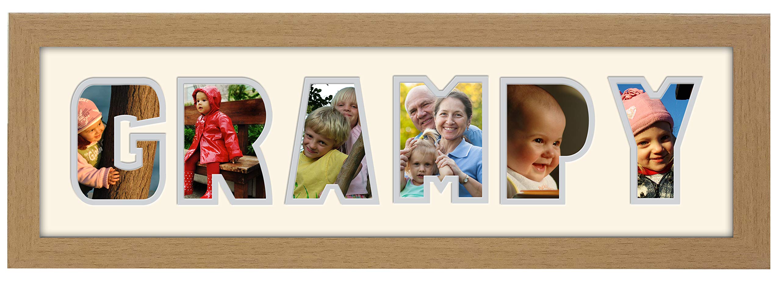 Photos In A Word Oak Finish Frame Cream Mount Grey Inside Grampy Photo Frame Word Photo Frame 1251-Cc (Oak Finish Frame Cream Mount Grey Inside)