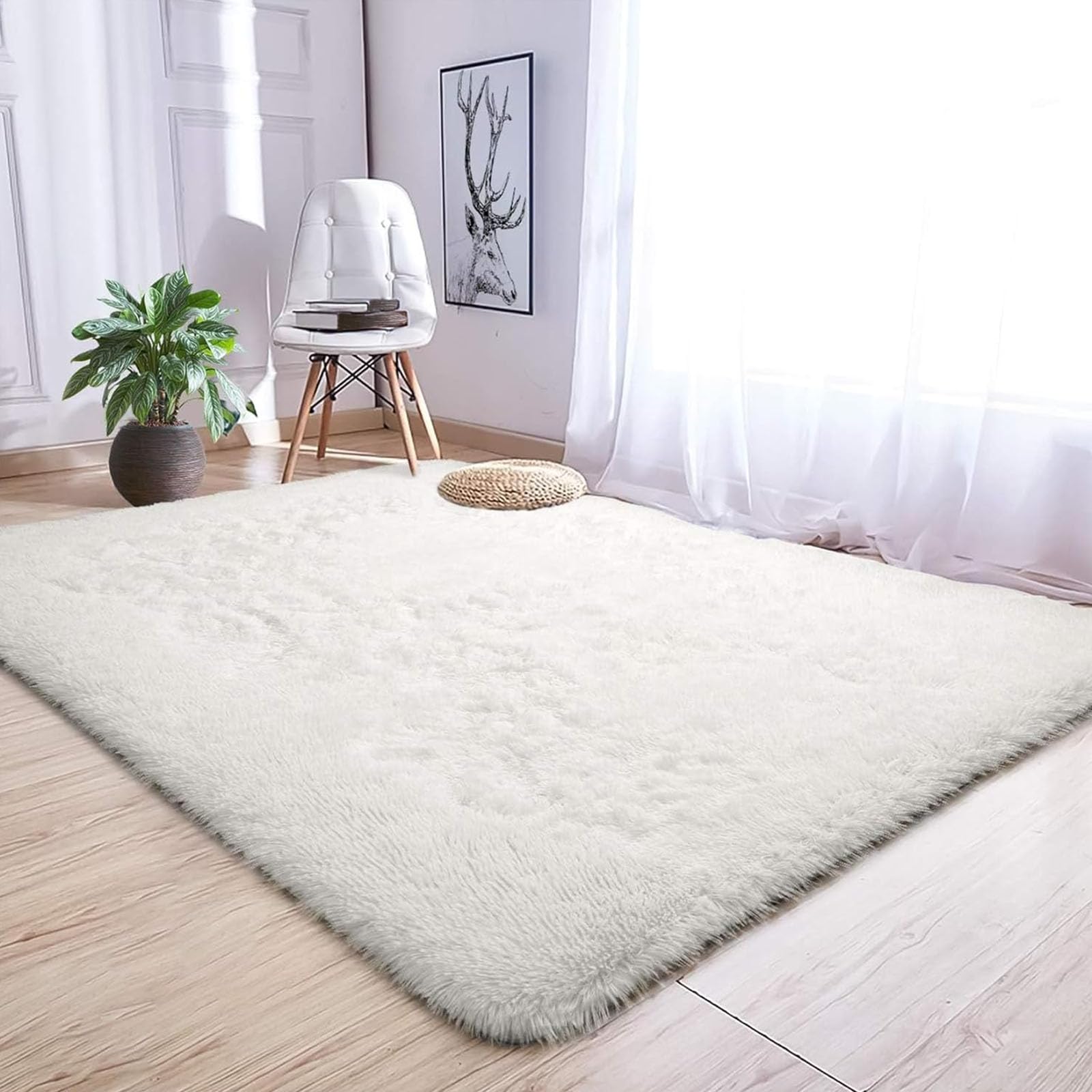 Amazon | カーペット ラグ 90 x 300 cm 絨毯ふわふわ滑り止め付肌触り