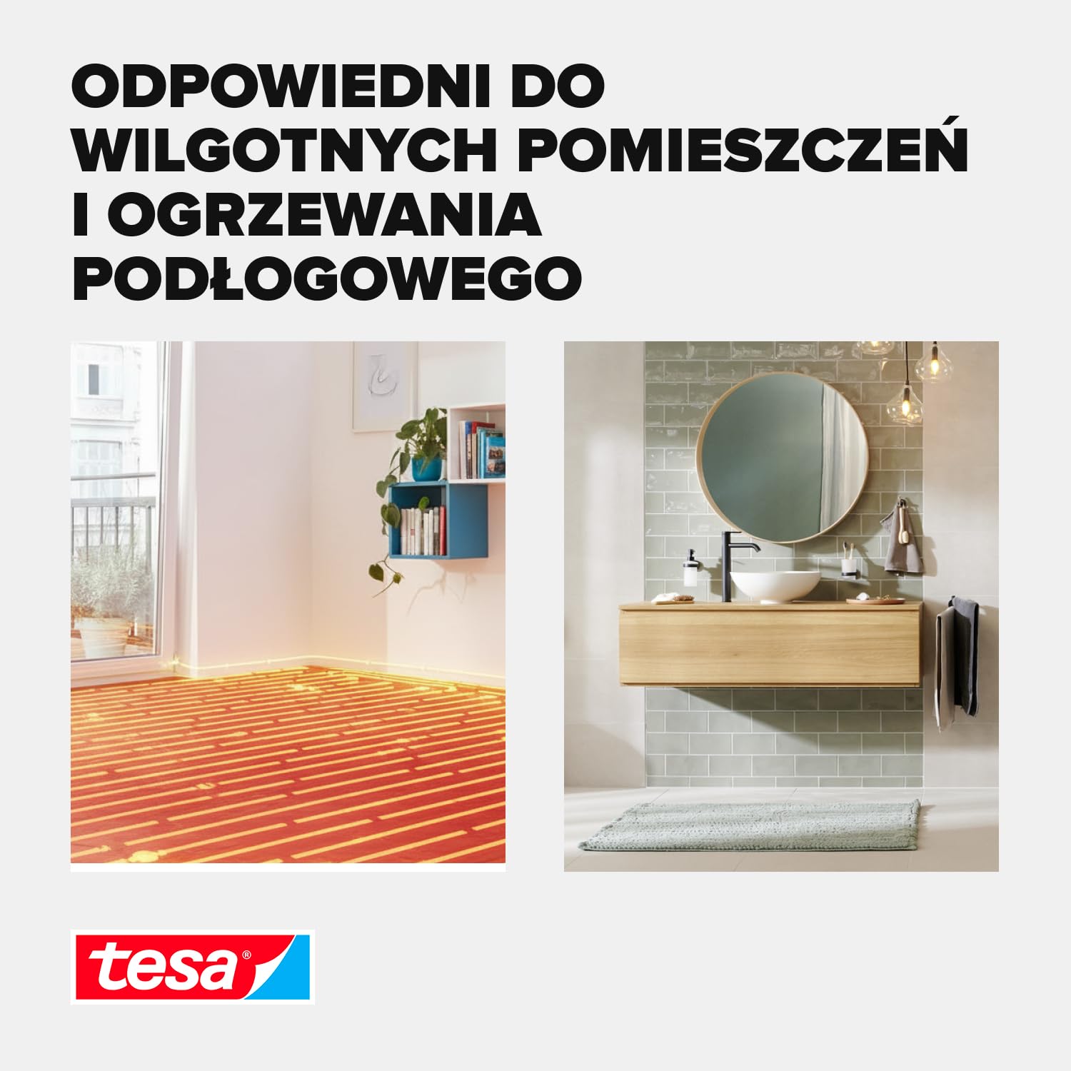 tesa Taśma montażowa bardzo mocno klejąca, 6 sztuk w opakowaniu – dwustronna taśma klejąca do układania dywanów i wykładzin PCW – dwustronna – 10 m x 50 mm