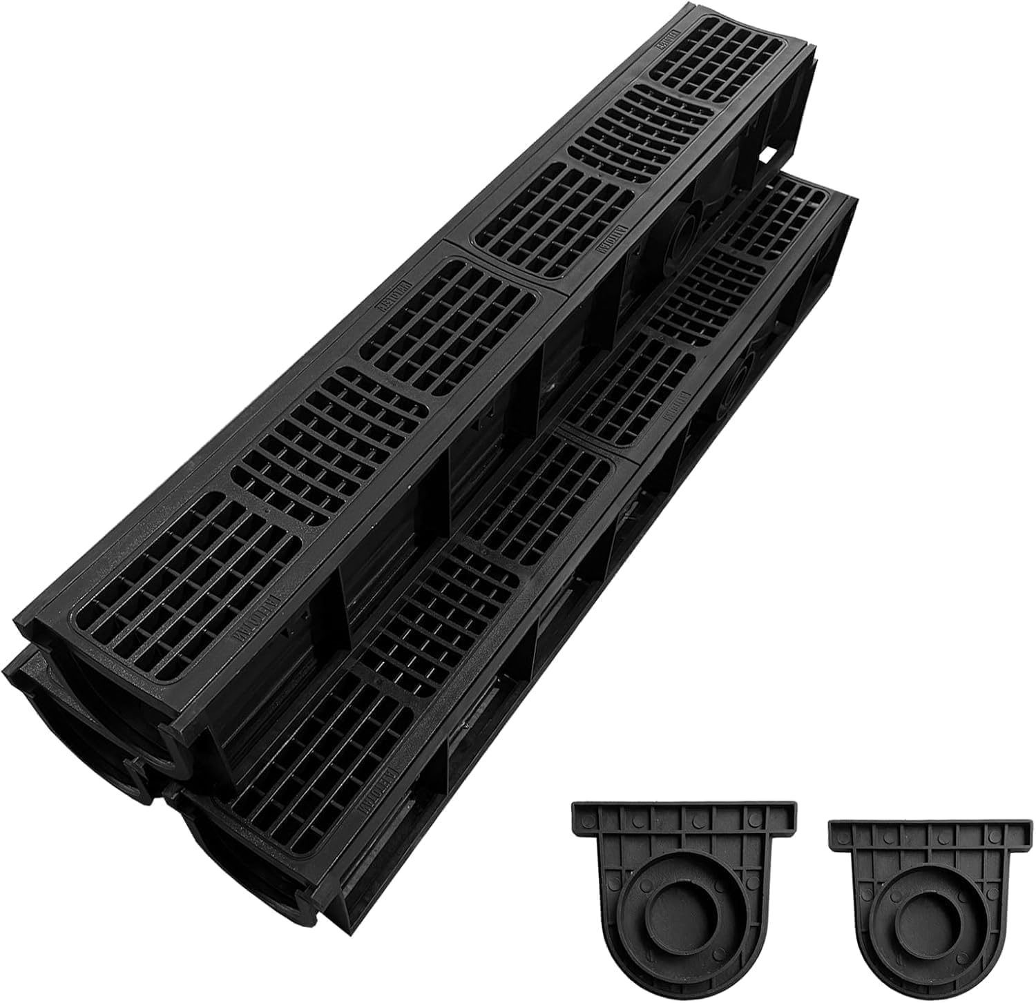 3m Entwässerungsrinne mit B125 HDPE-Rost | L1000 x B155 x H140 mm