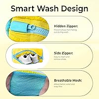 Vista 3 de 2 piezas de bolsa de lavado de zapatos para lavadora con par de Árbol de Zapatos y 4 bolas desodorantes, bolsa de lavado de zapatos reutilizable