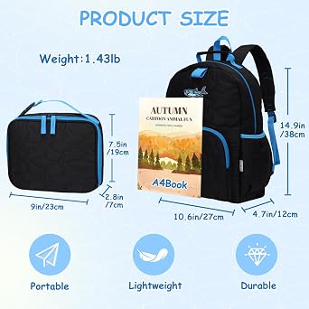 Chase Chic Toddler Backpack for Boys Girls, Puffer Cute Lightweight Preschool Backpack with Lunch Box Set for Daycare Kids