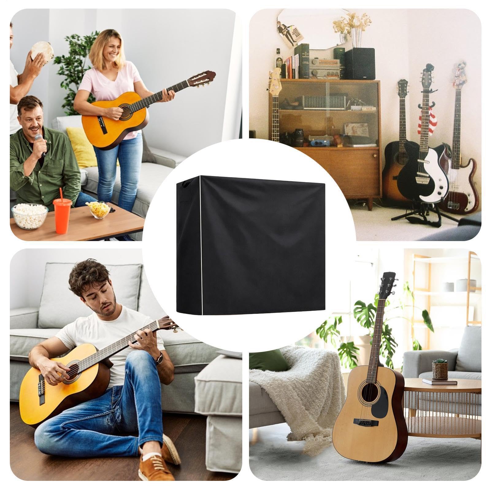 Copertura Portachitarra Multiplo 109x119x48 cm Protezione antigraffio e | Copertura Per Attrezzatura Musicale Scuola Laboratorio Lezioni di Musica Studio Palco Casa