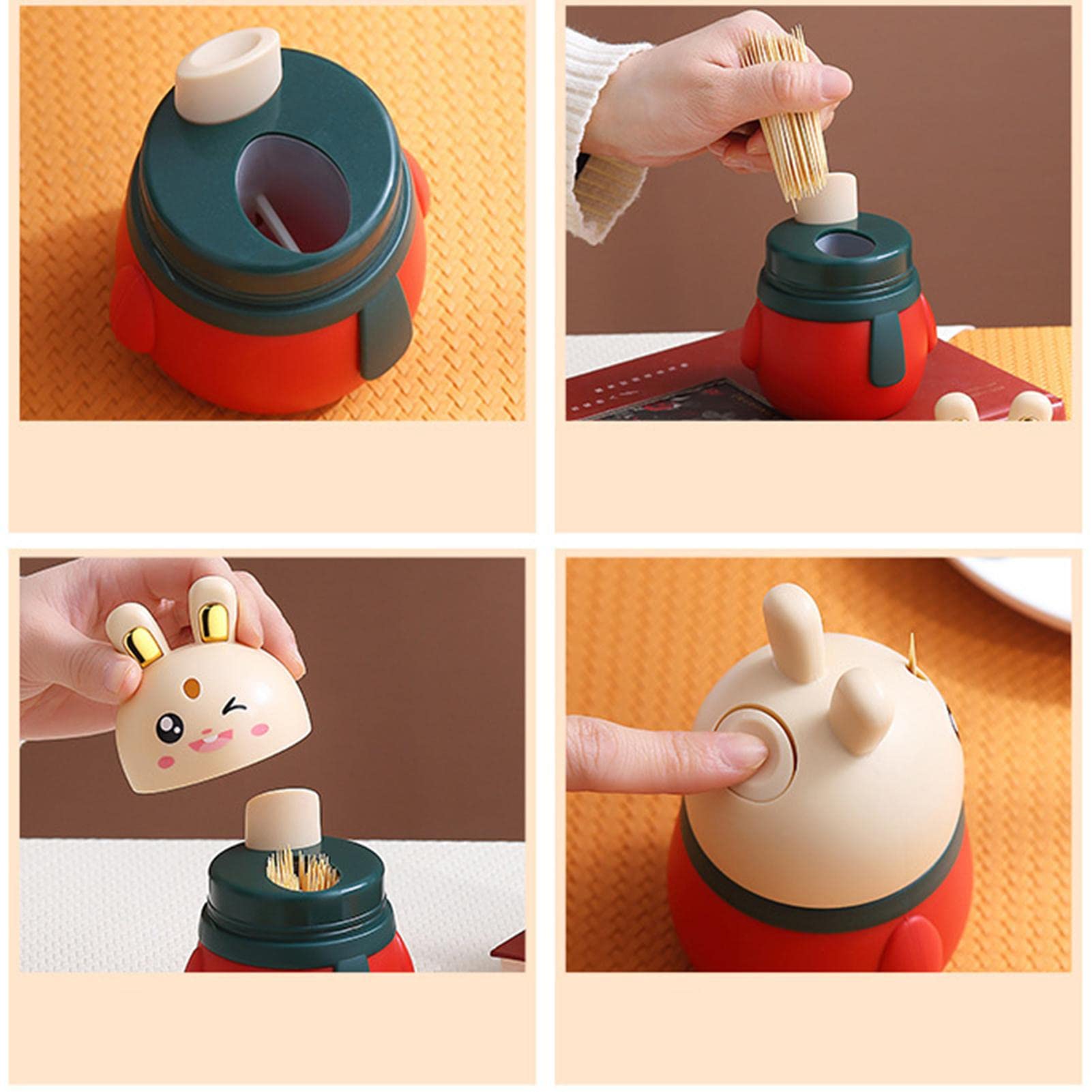Distributeur Cure-dents Automatique Forme Lapin - Appuyez Pour Un Cure-dent - Pour Cuisine Salle à Manger