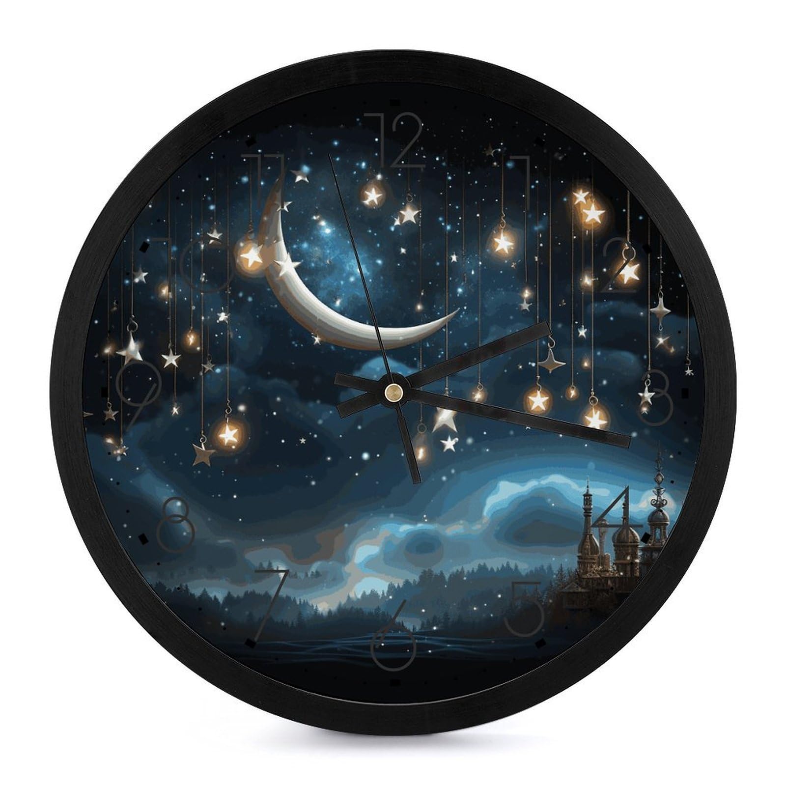 Horloge murale pour salon au design lune et étoiles pour sublimer votre décoration intérieure