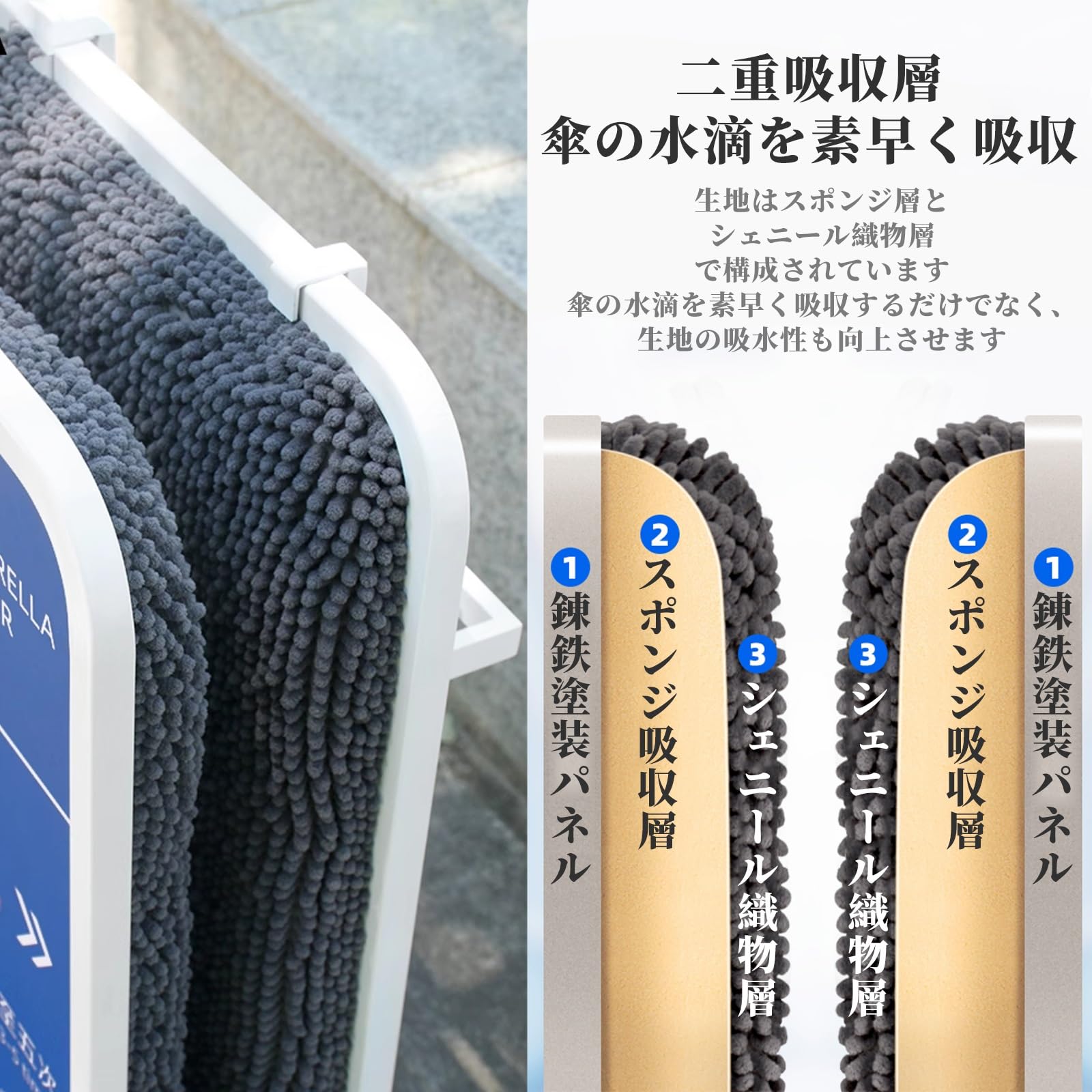 Amazon｜FORRTY 傘しずく取り 商用傘乾燥スタンド 雨傘除水器