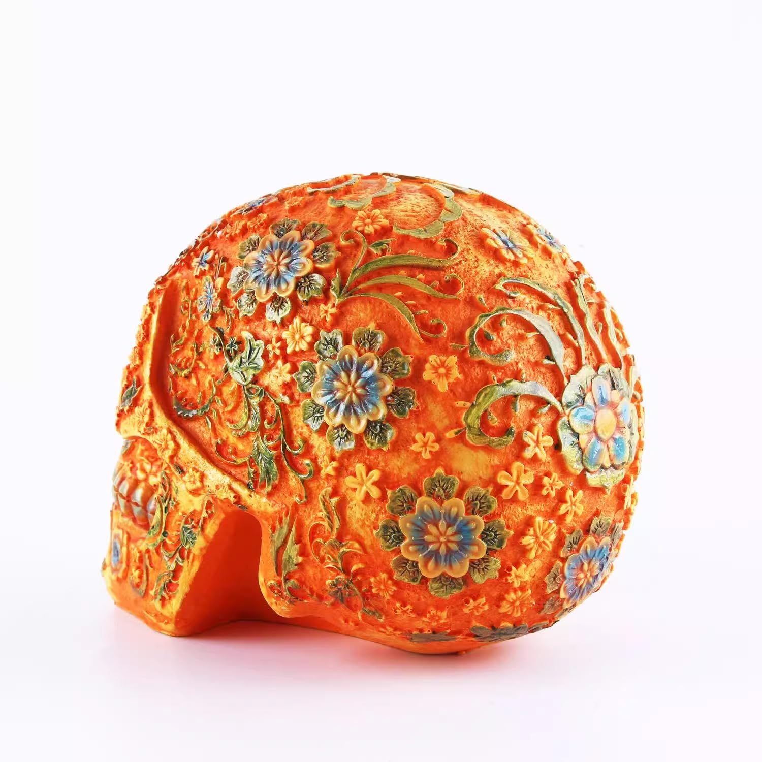 FENGSHUI-CAISHEN Top Resin Skull Head Sculptures & Statue–Unique Halloween Skull Gifts for Men & Women, Human Skull Decor for Home, Office, Artist