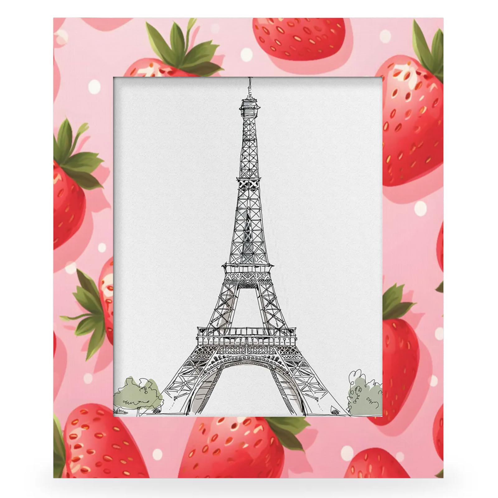 Amazon.com - KOBLEN Pink Strawberry Pattern 8 x 10 inch Picture
