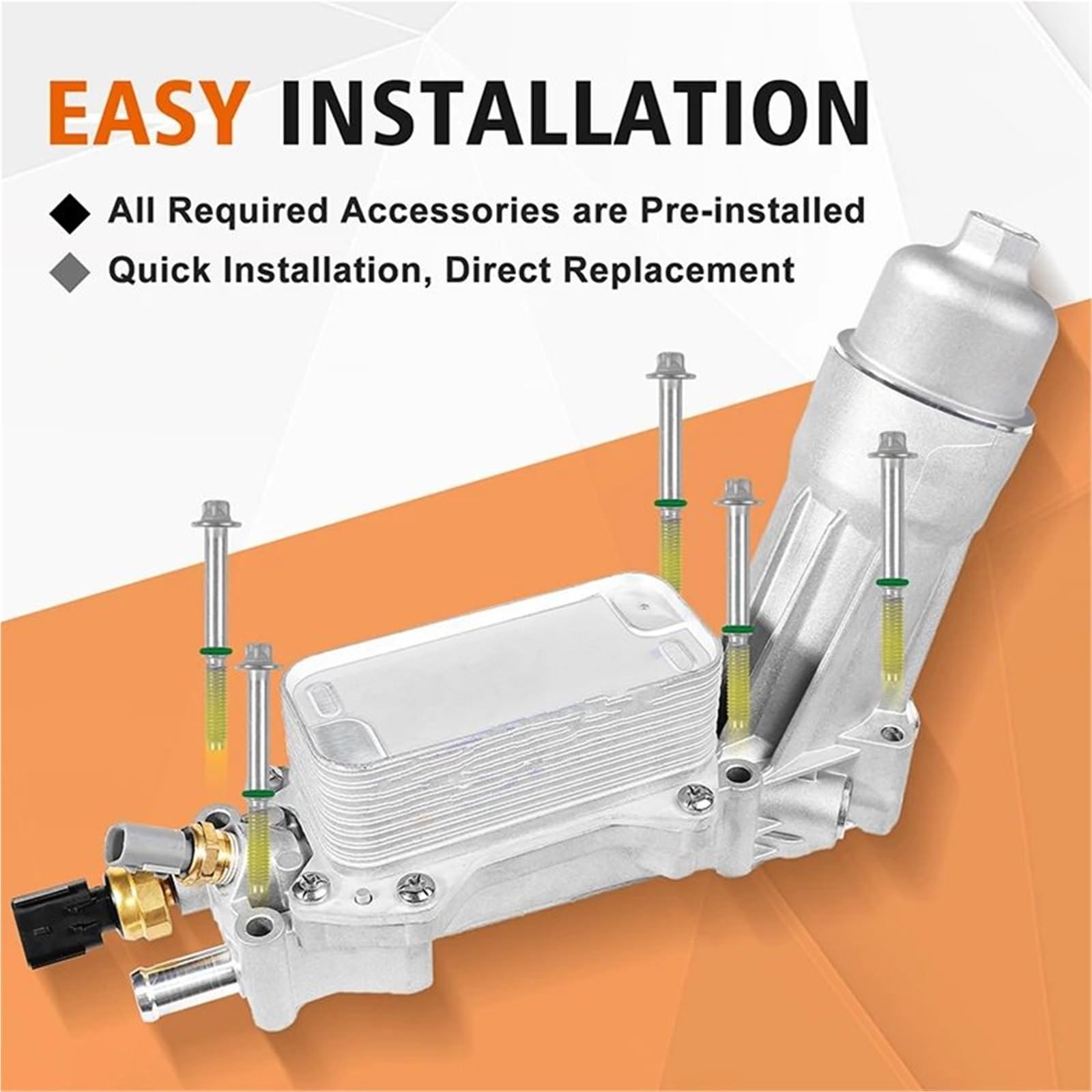 Compatibile con Jeep Chrysler RAM 3.6L V6 2011-2016 Compatibile con Jeep Compatibile con Grand Alloggiamento Motore in Alluminio Completo Filtro Olio Radiatore