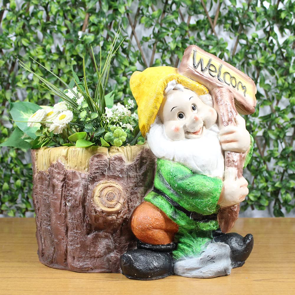 Amazon.com : Wonderland Gnome Planter with Welcome Sign for Garden