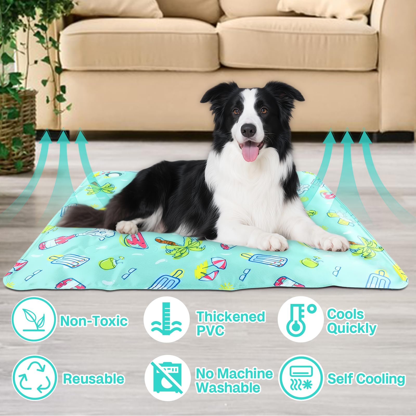Alfombra Refrescante para Perros y Gatos,40 x 50 CM Alfombrilla de Enfriamiento para Mascotas, Pet Cooling Mat, Autoenfriante, Manta Refrescante para Perros para Sofás Camping,Piso