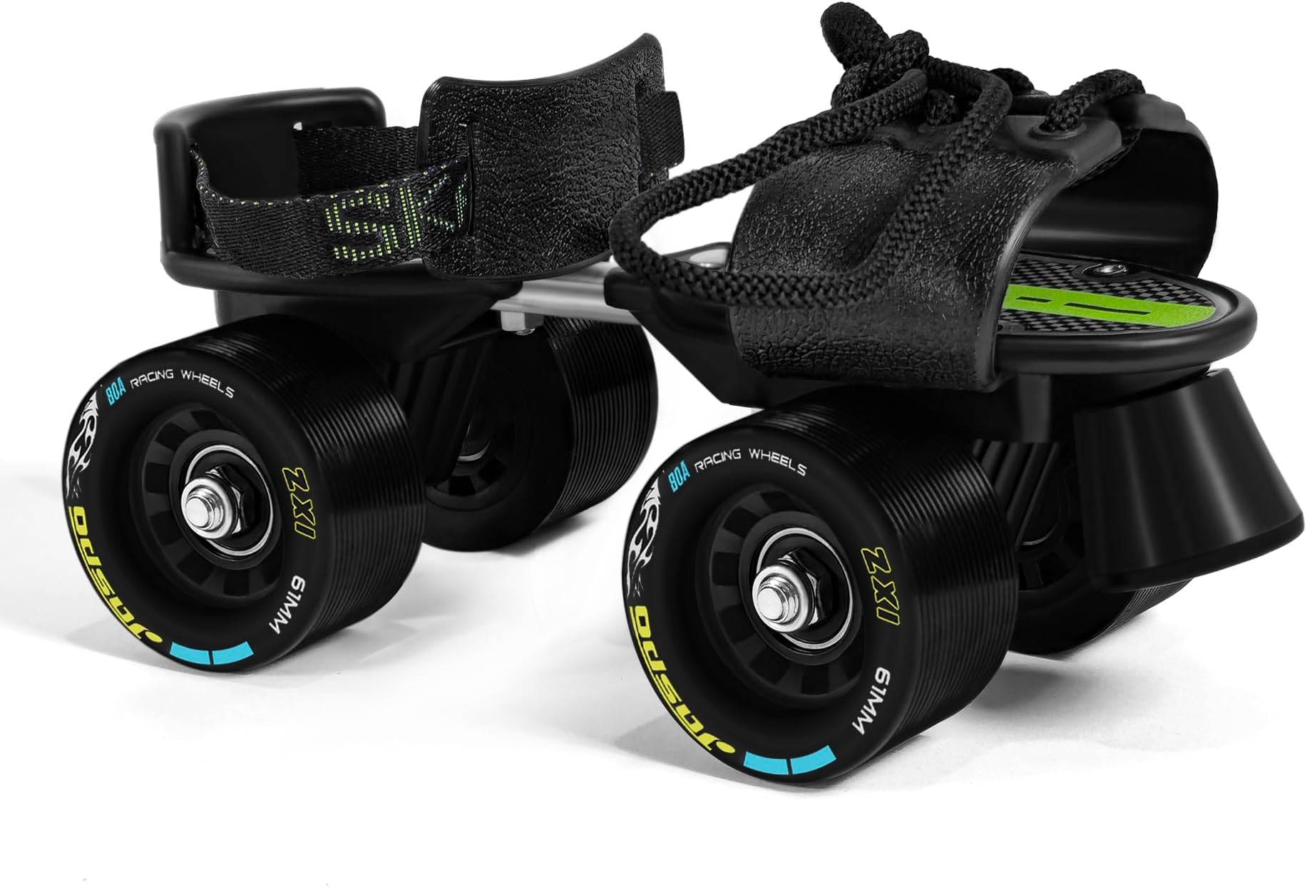 jaspo Tenacity ZXI Adjustable Roller Skates Speed_Wheel, Quad Skating Shoes For Boys/Girls/Youth-Fibre Material,Colour-Black Indoor And Outdoor Skates-Size Adjustable UK Size 1 To 8 (21 To 27 Cms)