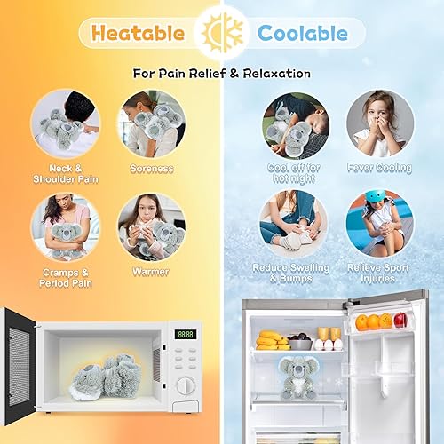 Miniatura 10 de Peluches de panda cálidos, almohadillas térmicas para microondas para calambres, ansiedad y alivio del estrés, peluches de panda con aroma a