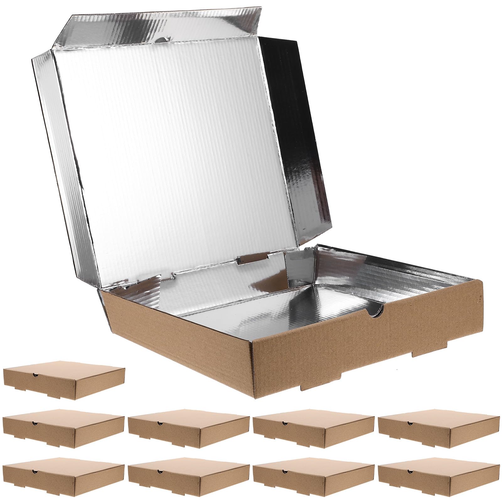 Scatole per Pizza da Asporto Kraft e Alluminio Cartone Ondulato 10 Contenitori Termici per Cheesecakes e Pies in Consegna e Picnic