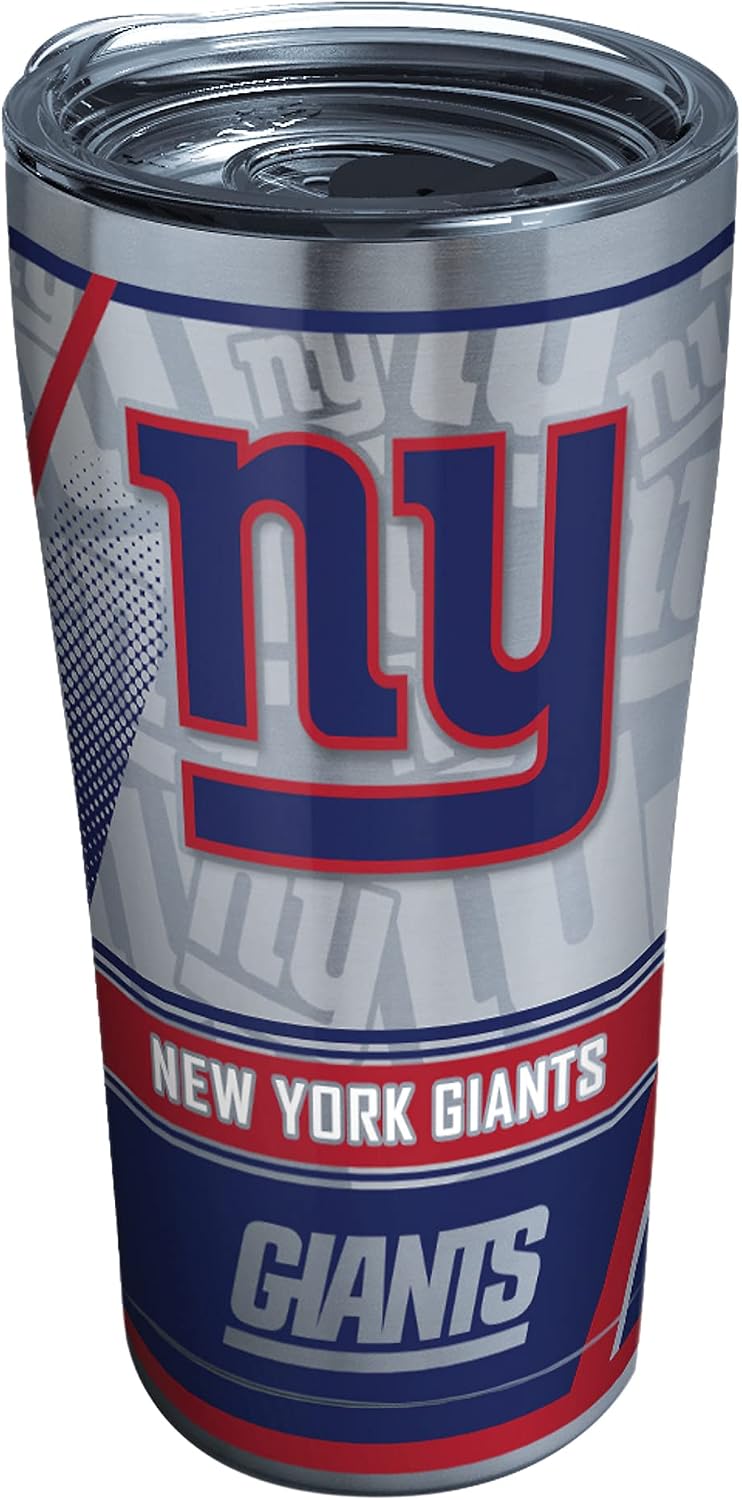 Tervis Triple Walled NFL New York Giants Insulated Tumbler Cup Keeps Drinks Cold & Hot, 20oz - Stainless Steel, Edge