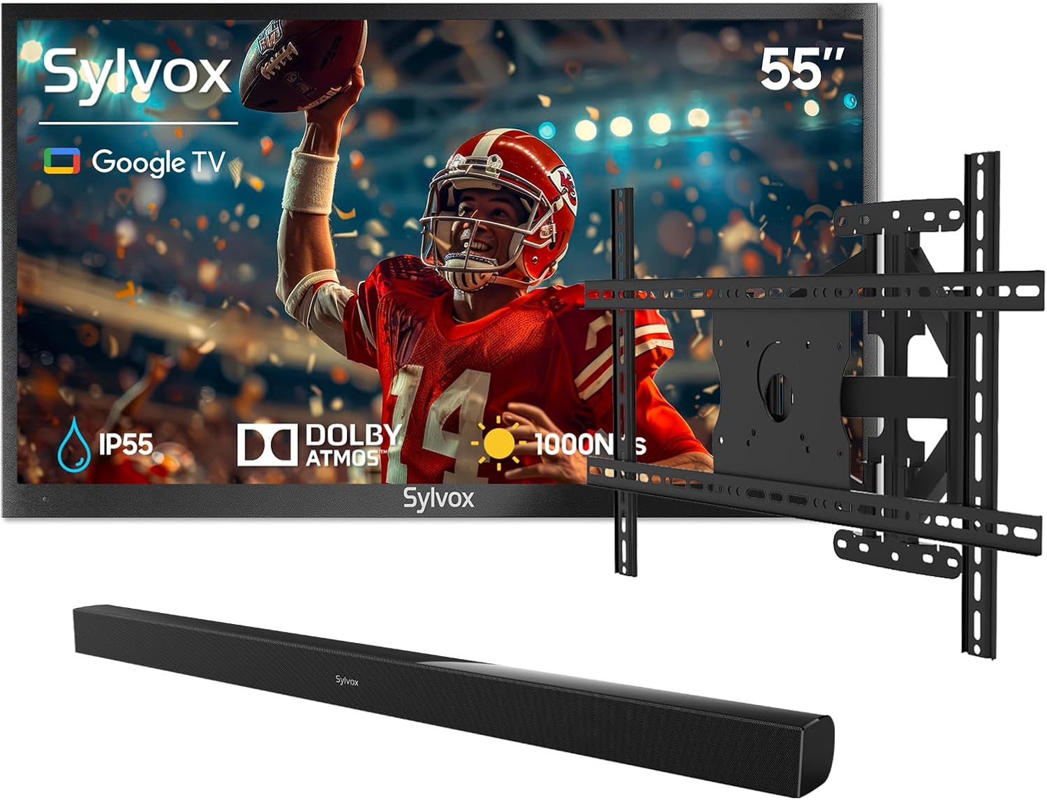 SYLVOX 55-Inch Outdoor TV, Smart TV Compatible with...