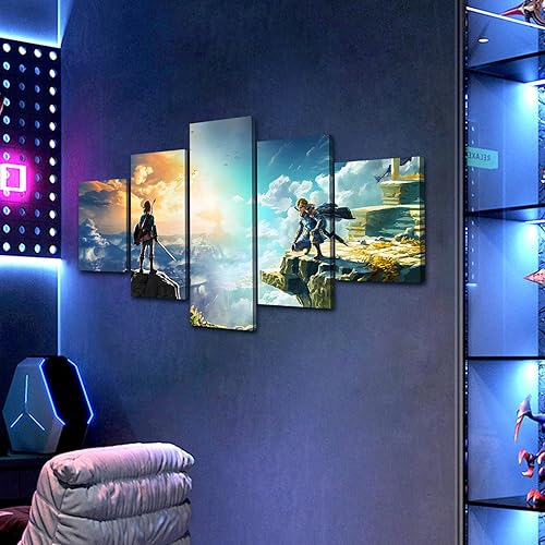 Miniatura 5 de Póster de anime The Legend of Zelda Breath of the Wild and Tears of the Kingdom - Póster para videojuegos, impresión en alta definición, lienzo,