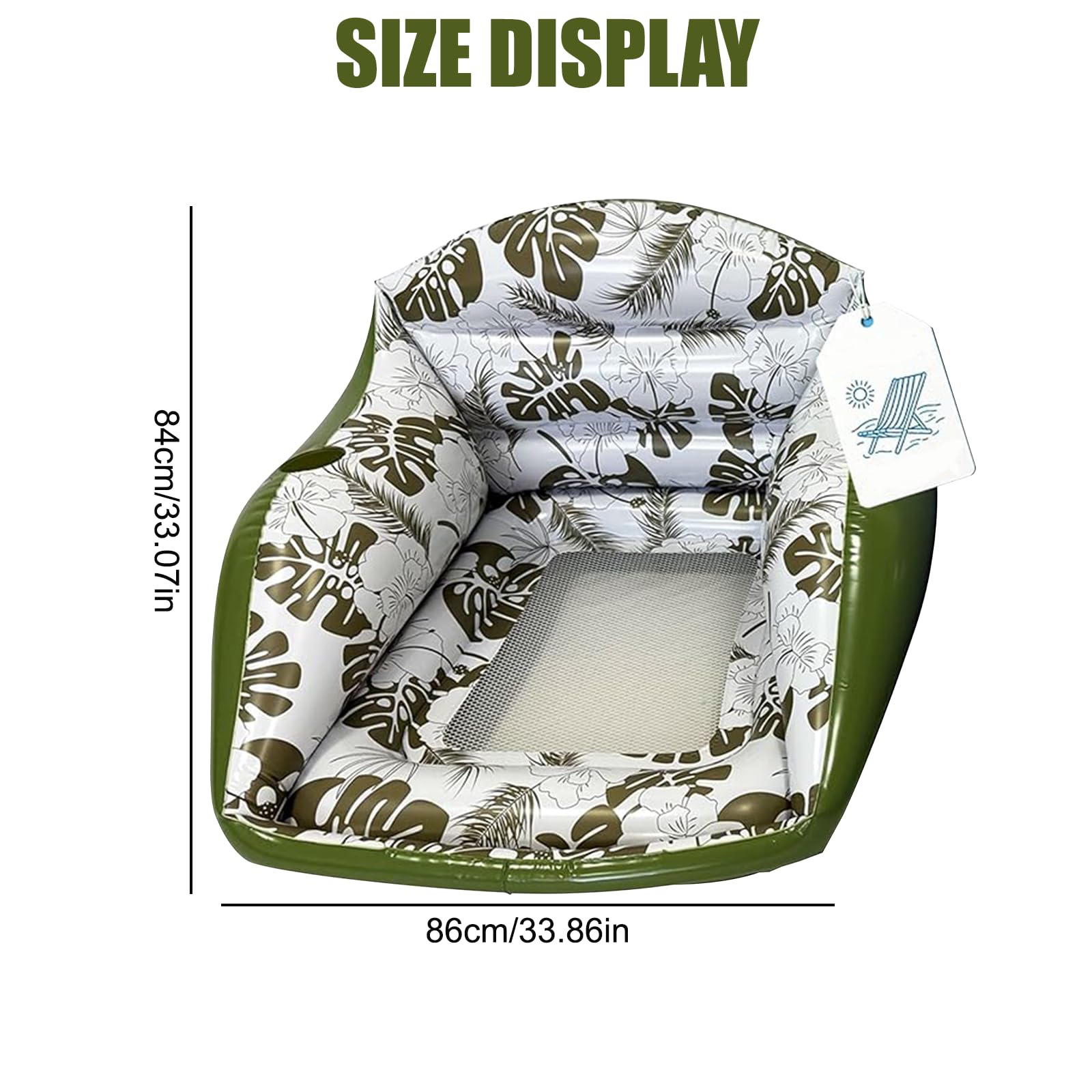 Aufblasbarer Pool Sessel, Wasserhängematte Aufblasbares, Wasserspielzeug Luftmatratze Wasser, Ergonomischer Pool Sitz mit Netzbezug & Getränkehalter,Pool Zubehör Spaß