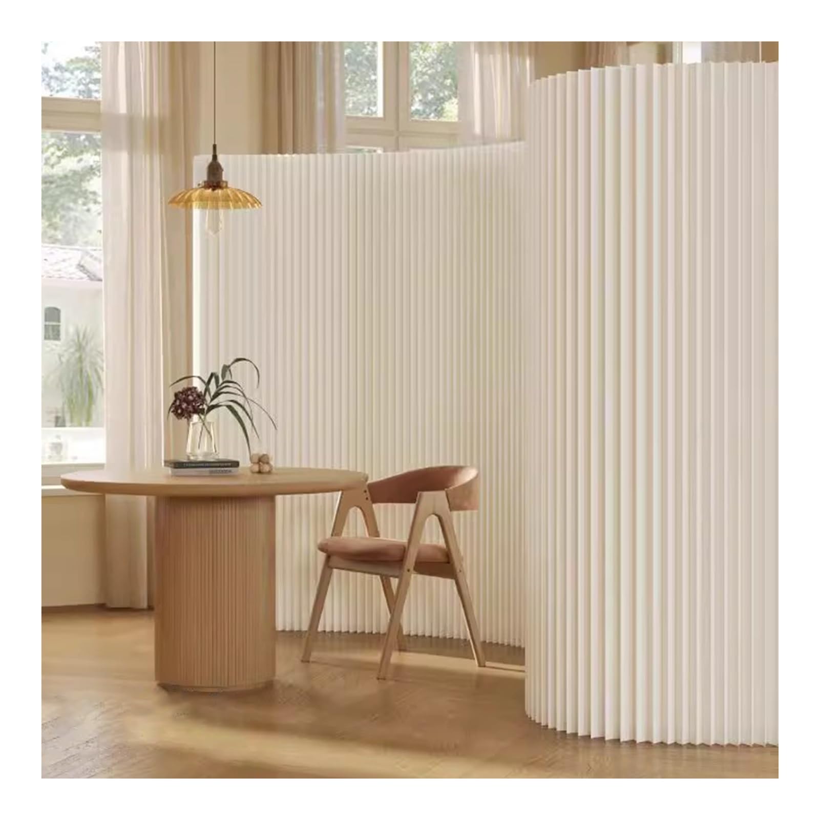 Biombo Divisor de Habitación Biombo de Papel de 35 cm de Ancho, portátil, Plegable y Extensible, Separador de privacidad Independiente, Tipo acordeón.(300x180cm/9.8x5.9FT)