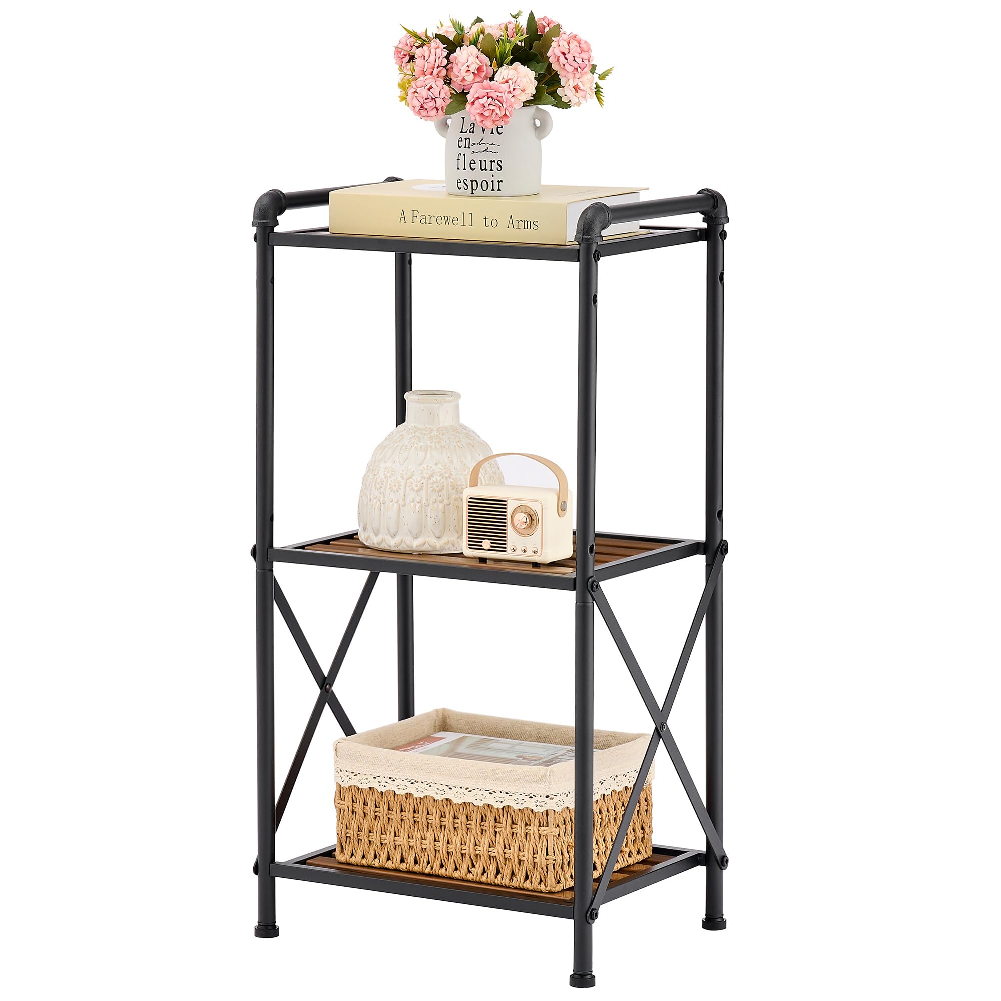 Tajsoon 3-Tier Storage Rack, Adjustable Shelving Unit Storage Shelves ...