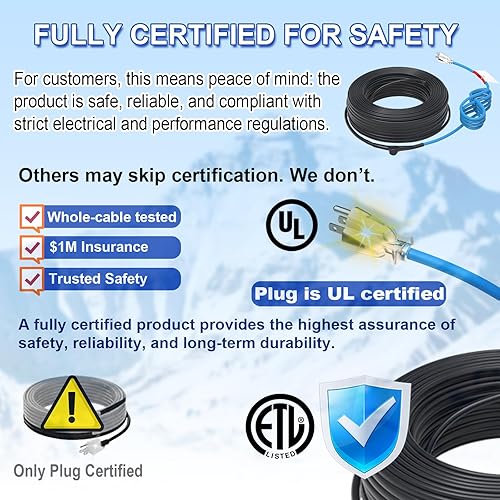 Miniatura 10 de Cable de calefacción de tubería TDSF, 120 V, 6 pies, autoregulable