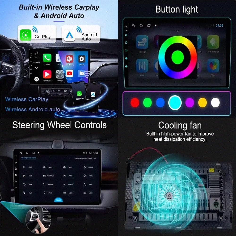 Autoradio Gps Navigation 2 Din per Honda Fit Jazz City 2002-2007 Wireless Carplay Android Auto Stereo Auto Bluetooth Ips con Pantalla Táctil con Gps, 8 Nucleo 6G+128G