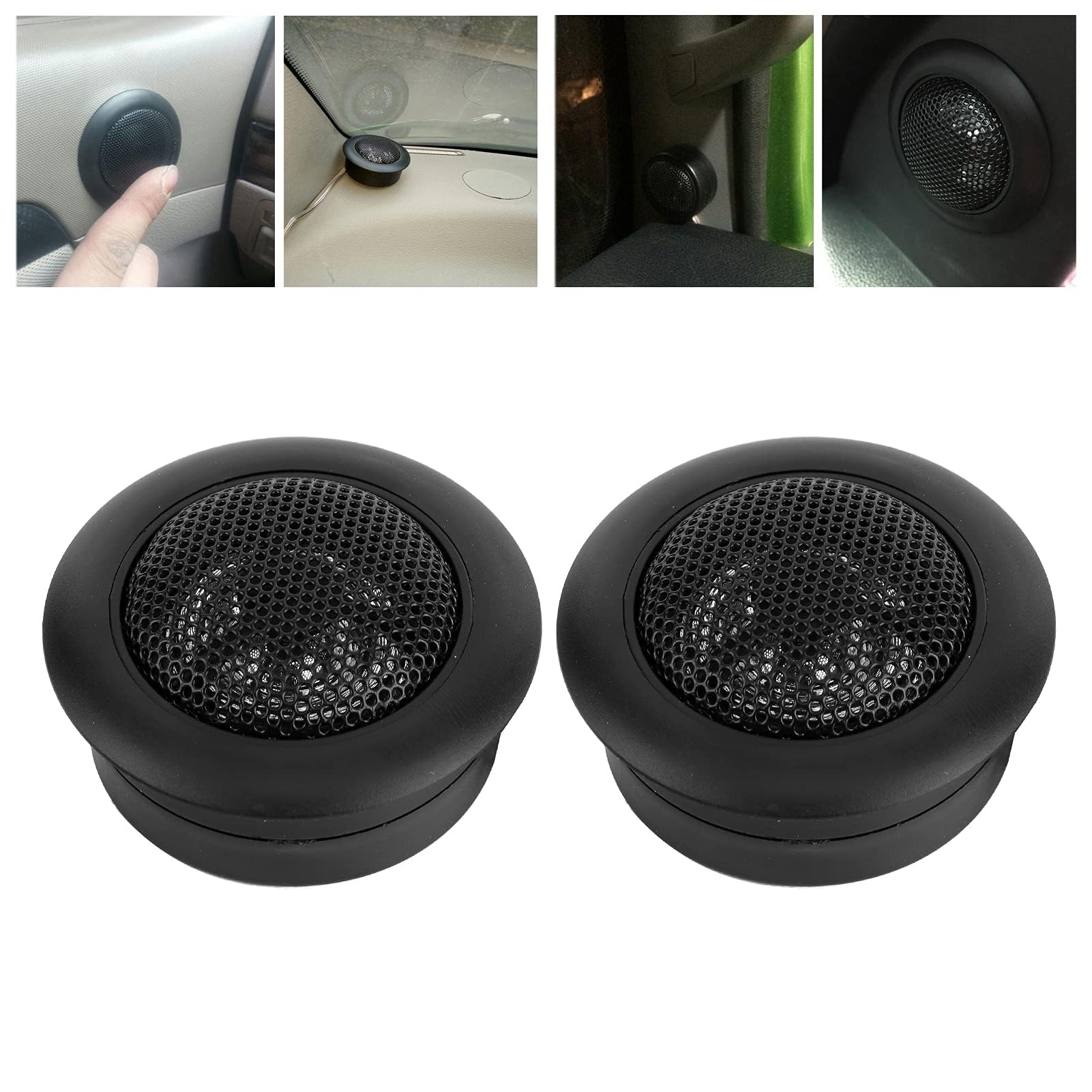Yctze 2Pcs Altoparlanti per auto Tweeter 200W Lettore musicale piccolo audio universale ad alta potenza