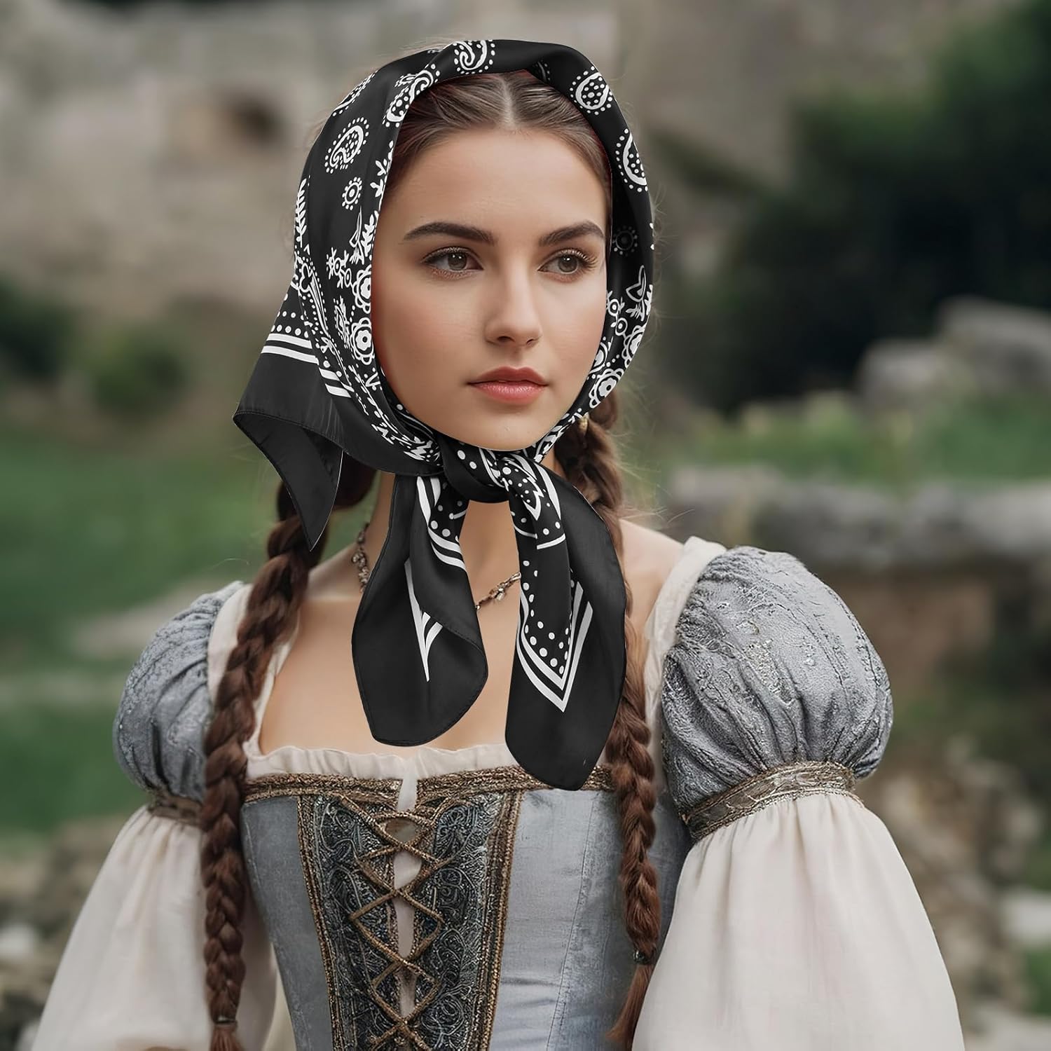 PLULON Silk Scarf Head Scarf for Women 2/4/8Pcs, Satin Bandana Hair Scarf Boho Headwear for Beach Travel Holiday Decors - Image 5