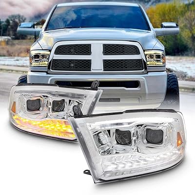 AKKON - [Factory Upgrade For 09-18 Dodge Ram 1500 2500 3500 Dual Projector LED DRL Headlights With Light bulbs