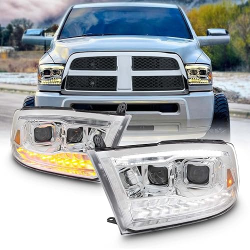 AKKON - [Factory Upgrade For 09-18 Dodge Ram 1500 2500 3500 Dual Projector LED DRL Headlights With Light bulbs