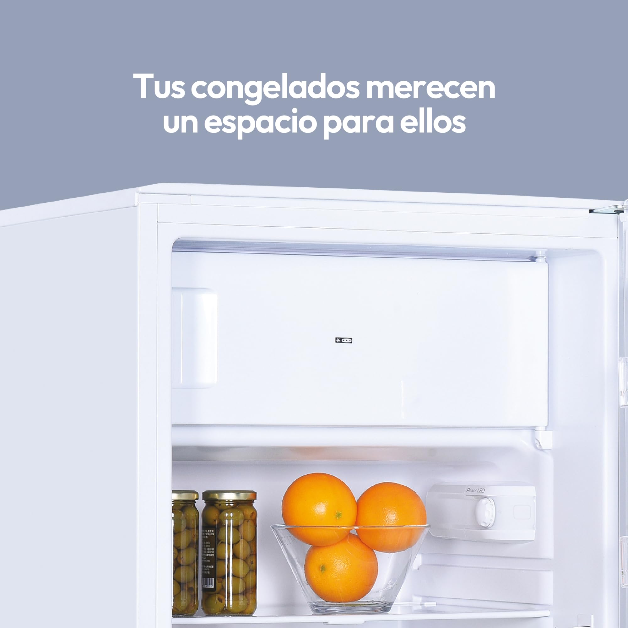 Candy CCTOS 544WHN Frigorífico Mini con Congelador, Bajo Encimera, 40DB, Capacidad 109L, Cajón Verdulero, Temperatura Regulable, Luz LED, Puerta Reversible, Alto 85cm, Blanco