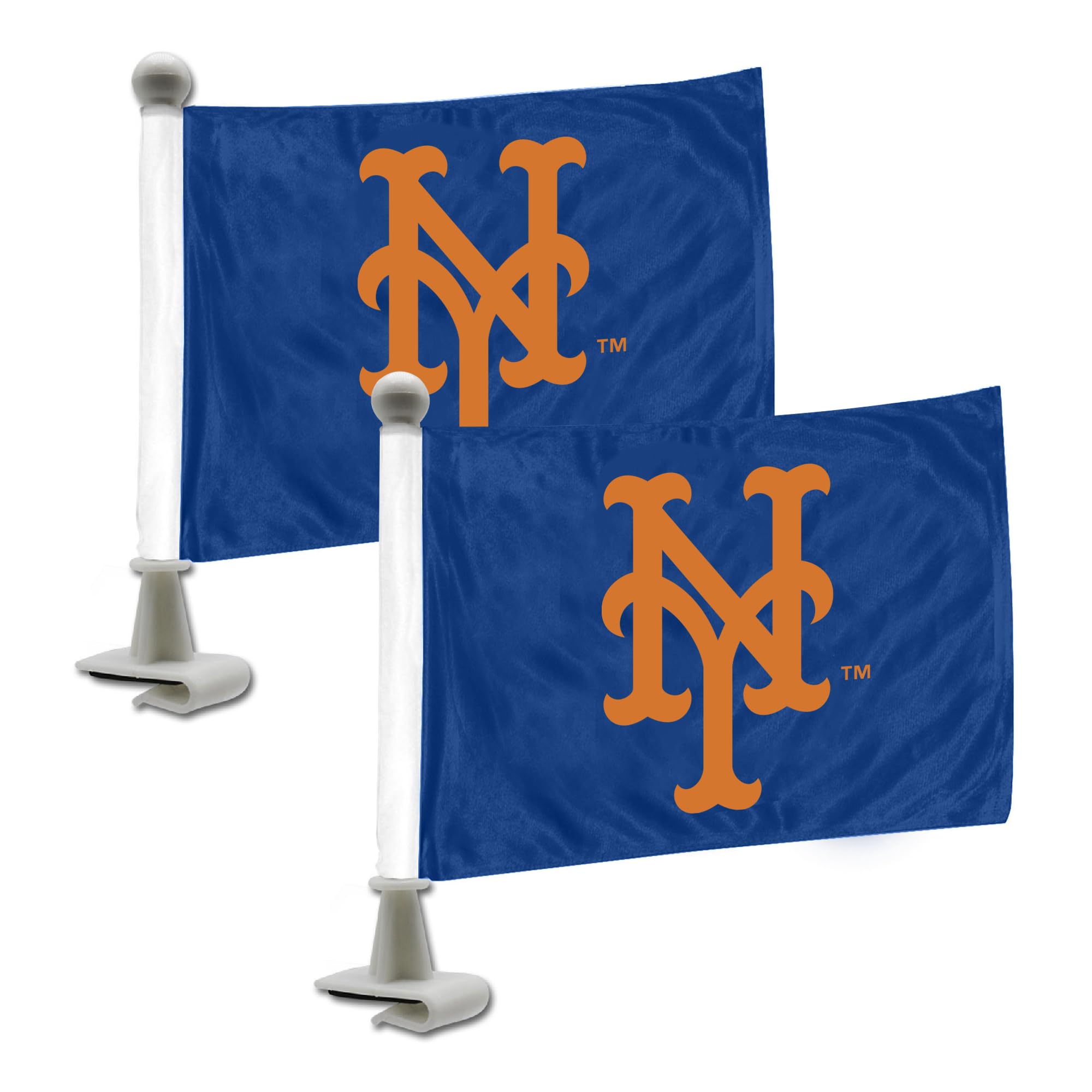 FANMATS 61847 New York Mets Ambassador Car Flags - 2 Pack Mini Auto Flags, 4in X 6in, Perfect for Hood or Trunk