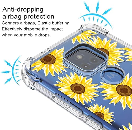 Miniatura 5 de Osophter Funda para Moto G Play 2021, diseño floral floral para niñas y mujeres, absorción de golpes, flexible de goma TPU para Motorola G Play 2021